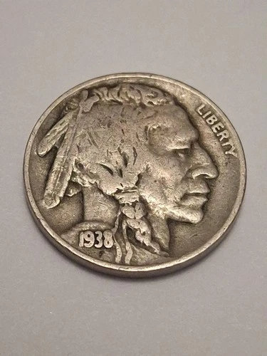 1938-D Buffalo Nickel- FULL HORN-Extra Fine Better Date Nice Original Coin BN821