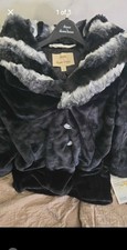 dennis basso faux fur coat small