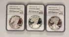 1986-S 1987-S 1988-S (3) Lot Proof $1 American Silver Eagle NGC PF69 Ultra Cameo