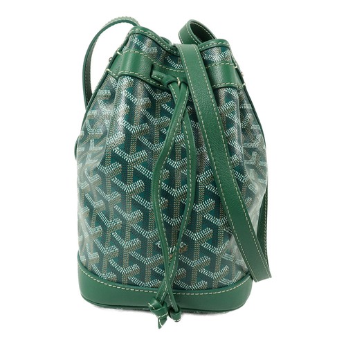 15% GOYARD SHW Petit Flot PM Shoulder Bag Coated Canvas Green PM 23cm