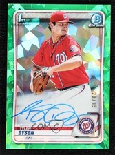 2020 Bowman Chrome Prospect Green Atomic Refractor 20/99 Tyler Dyson Auto 04tz