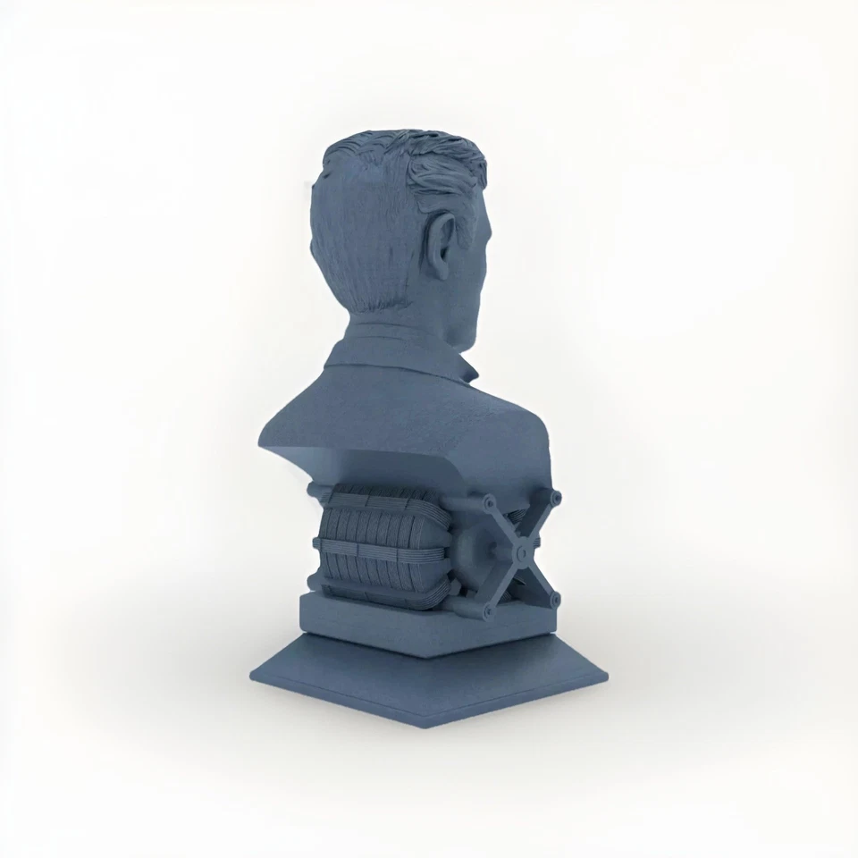 Nikola Tesla Bust AC Motor Inventor - 8 pulgadas - Gris Foto 3 de 3