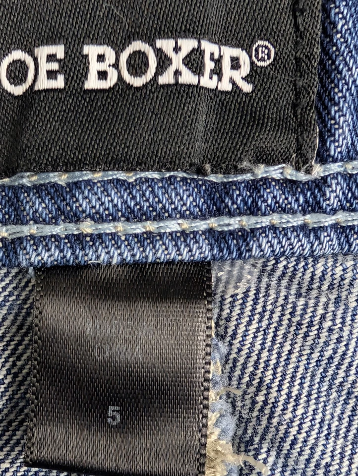Joe боксера джинсовой ткани Jean шорты искусственно состаренный кружевной отделки синий размер 5 женщин повседневный - Изображение 3 из 4