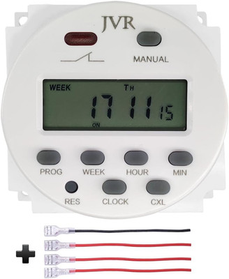 JVR 12V Timer Switch Programmable Digital 12 Volt DC/AC/Solar Battery Powered