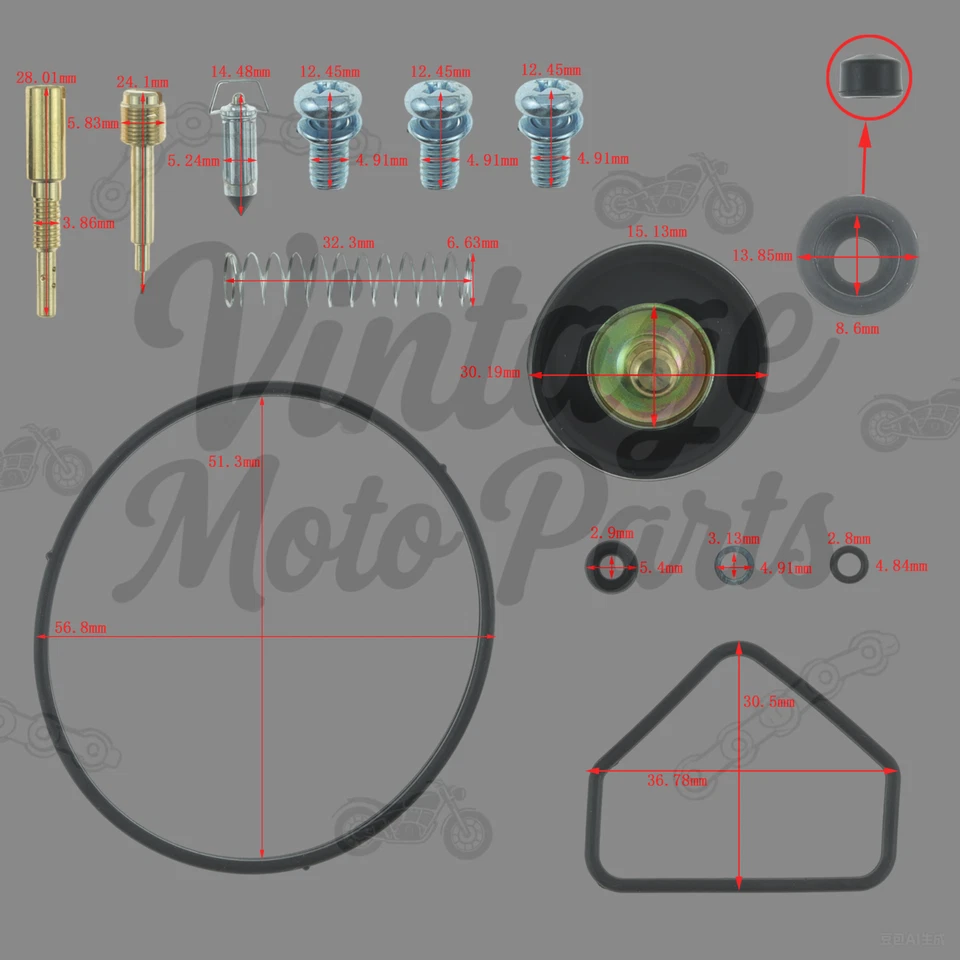 2x Carburetor Rebuild Kit for VN1500 VN 1500 A B C Carb Repair 18-9347 -US stock Foto 2 de 4