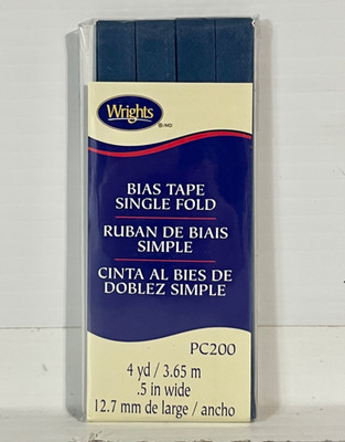 Wrights Bias Tape Single Fold PC200 ~ 4yd x 0.5'' Various Colors NEW
