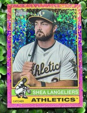 2025 Topps Heritage High Number SP Shea Langeliers #446 Chrome Pink Sparkle