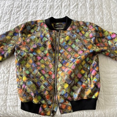 Philip Ayler Vintage Lace Patchwork Bomber Jacket   Handmade LA