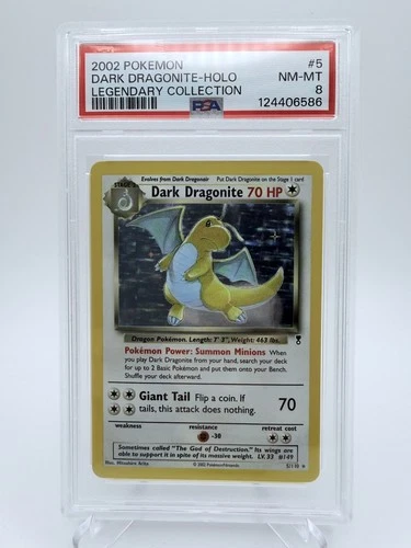 Pokemon Dark Dragonite Legendary Coll. Holo Rare #5 PSA 8