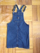 CALVIN KLEIN Skinny Denim Overall Girls' 12/14 Logo Strap