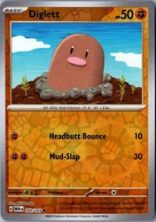 Diglett 050/165 Reverse Holo Common SV: Scarlet & Violet 151