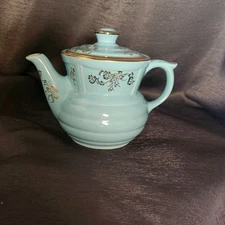 Vintage Blue Drip-o-lator Ceramic Coffee Tea Pot 