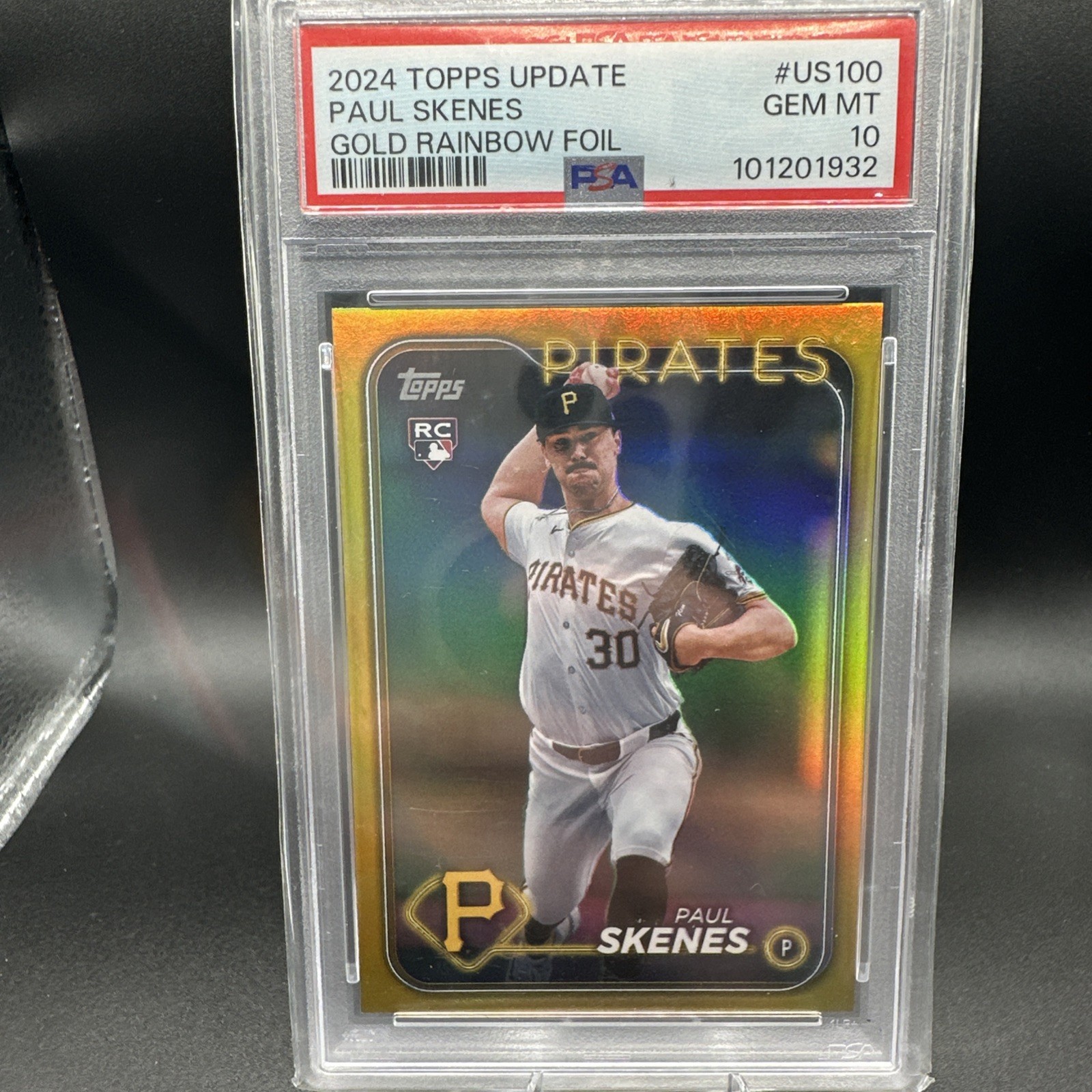 💎 2024 Topps Update - Paul Skenes Gold Rainbow Foil White Uniform PSA 10 💎