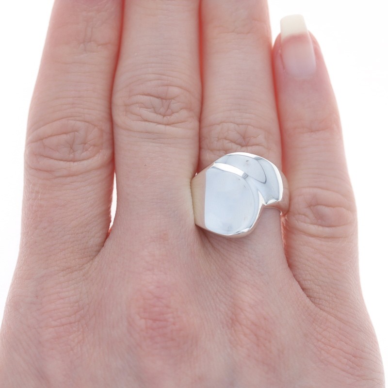 Sterling Silver Abstract Bypass Statement Band - … - image 2