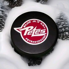 PETERBOROUGH PETES MAJOR JR. A OHL VICEROY MFG. VINTAGE PUCK MADE In CANADA 🇨🇦