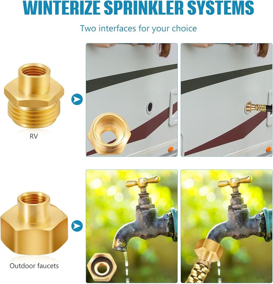 For RV Trailer Camper Winterizing Kit Blowout Shut Off Valve Adapter