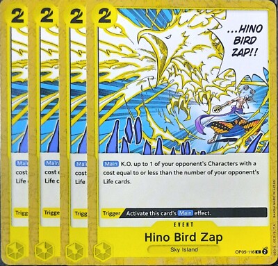 One Piece TCG - 4er Playset - OP05-116 Hino Bird Zap C/EN/NM