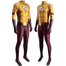 2021 Kid Flash Jumpsuit The Flash Bodysuit Cosplay Costume Halloween Adult Suit