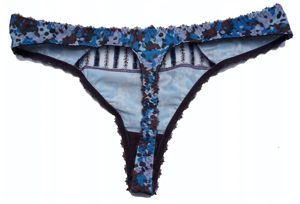 Freya Tara Thong Knickers Twilight Size M 12 14 Blue Brown Purple Camo 4607 New - Image 4 of 4