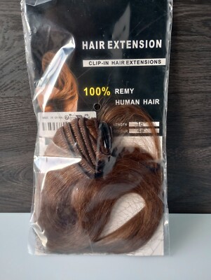 Clip In echte russische Remy Echthaar Extensions mittelbraun #04 - 16'' voller Kopf