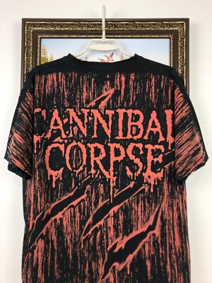 Vintage Cannibal Corpse Shirt Evisceration Plague Band Over Print