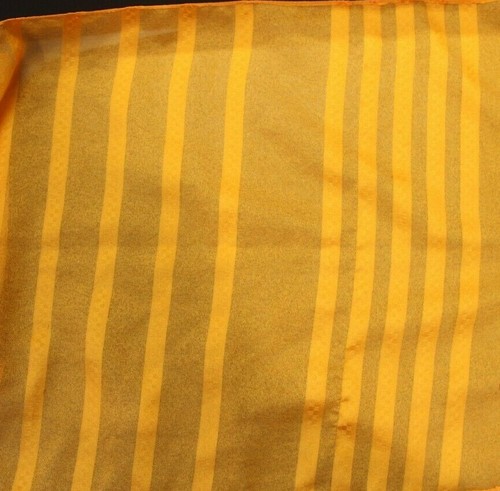Sciarpa rettangolare trasparente arancione senza marchio stile trasparente con strisce solide - Foto 3 di 3