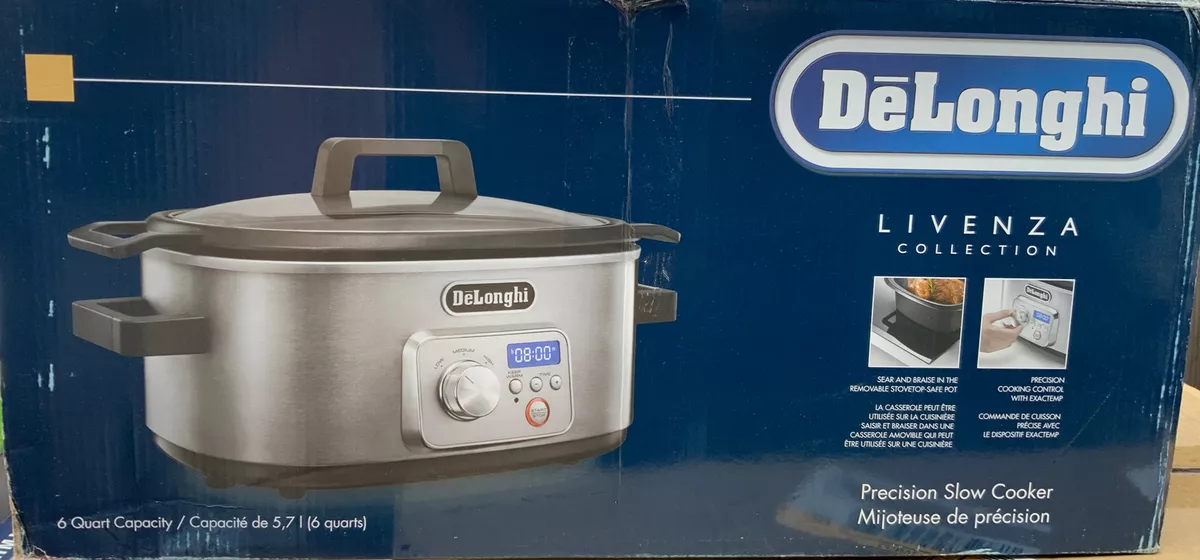 ⚡️DeLonghi Livenza Slow Cooker With Stovetop-Safe Pot 🆕 Distressed Box