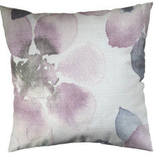 Handmade Cushion Cover in Next Ochre Mauve Purple Grey Watercolour Floral 16"