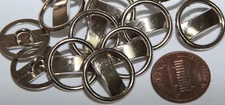 Lot of 10 Pierced Silver Tone Metal Shank Buttons 11/16" 18mm # 5732