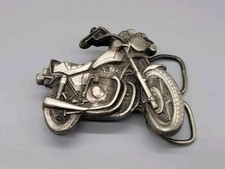 VTG 1979 CUT-OUT MOTORCYCLE BERGAMOT BRASS BELT BUCKLE H 39 FREE SHIPPING USA