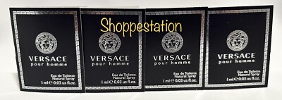 Lot Of 4 Versace Pour Homme Eau de Toilette Spray Vial 1ml Each