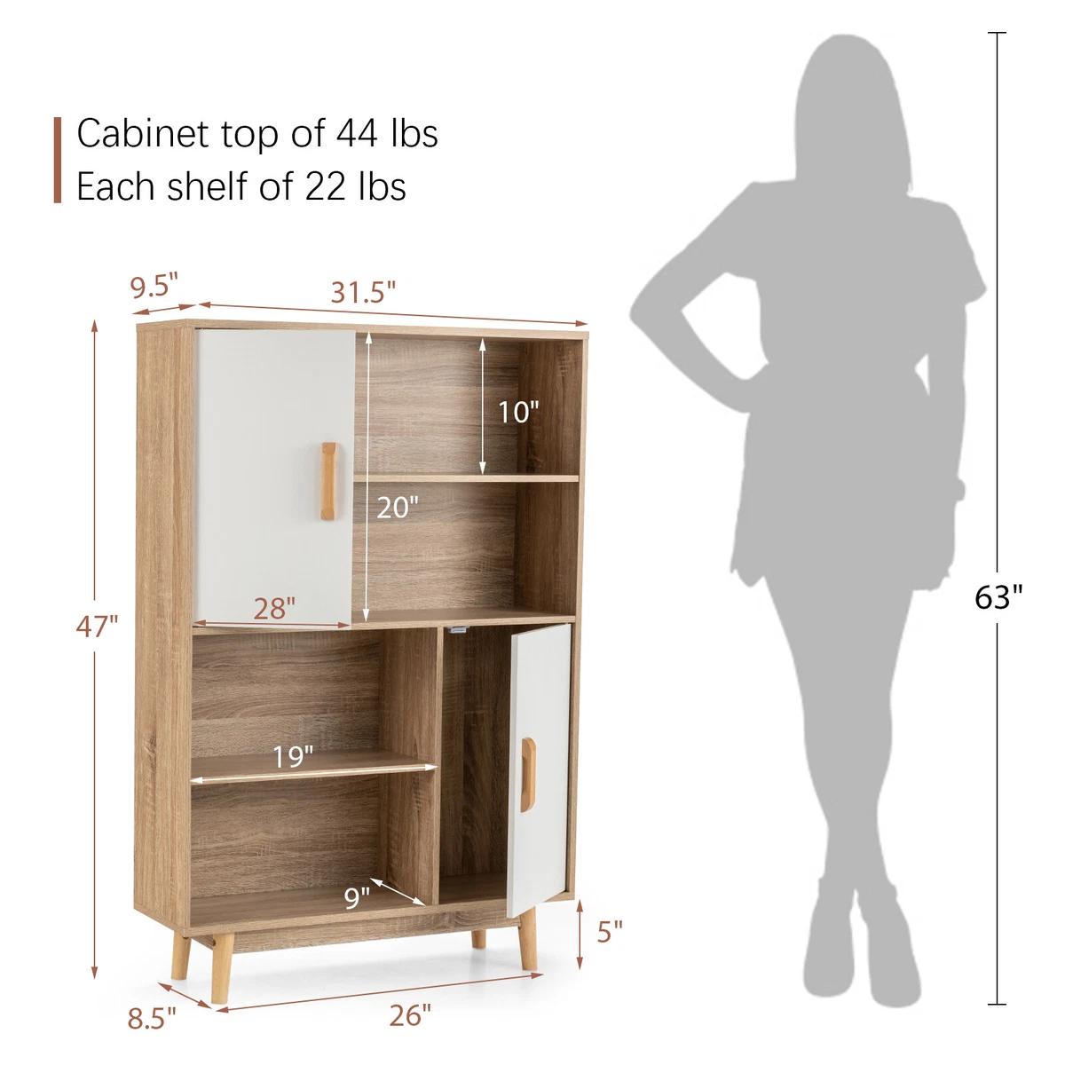 Shelving unit 2024 with cupboard