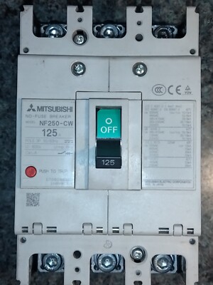 Mitsubishi 125A Molded Case Circuit Breaker NF250-CW 3P Mazak Laser HYPER Turbo-