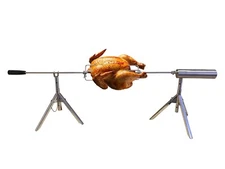 Portable Electric BBQ Rotisserie Spit Roaster - Stainless Steel, Outdoor Grill