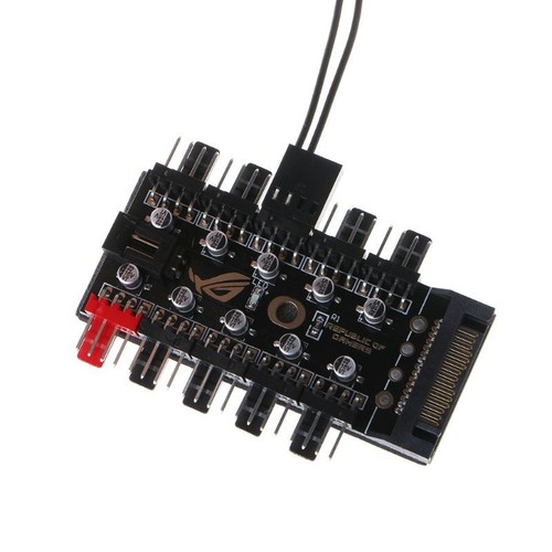 10 Port PC Chassis Fan Hub CPU Cooling 12V 4 Pin PWM Hubs Molex Controller - Photo 7/9
