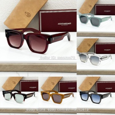 Retro Sunglasses JACQUES MARIE MAGE ENZO Unisex Gray Frame Blue Lenses 51 23