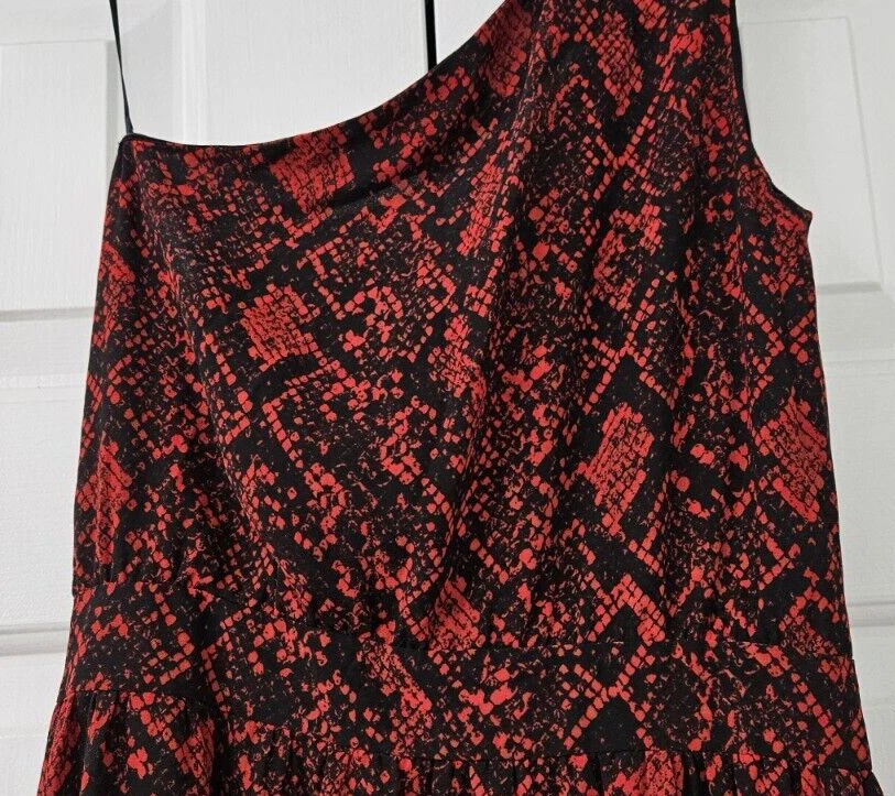 Mini abito Michael Kors morbido stampa pitone rosso taglia 2 nuovo con etichette $ 165 00 (bn24)