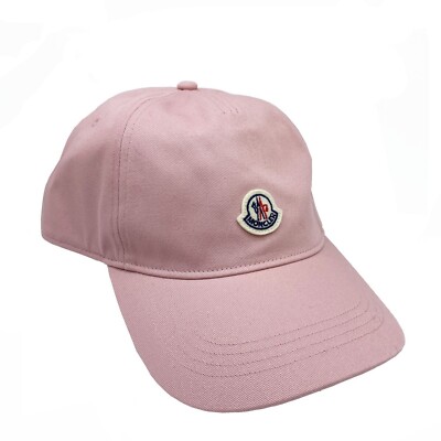 Moncler Hat Baseball Cap Light Pink Size M Logo-Patch Cotton