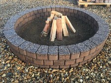 Puzzo fuoco marrone 90 cm lastra granito camino giardino patio arredamento barbecue 3 livelli