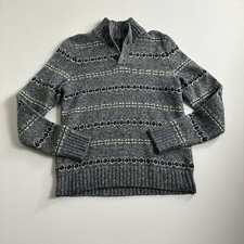 American Eagle Men’s Gray Aztec Sweater Size Medium Mock Neck Athletic Fit