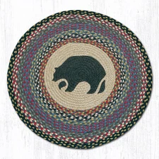 Bear Round Braided Floor Mat Rug 27" - RP-043