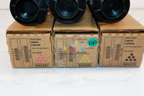 3 Open OEM Ricoh IMC4500,C6000 MYK Toners 842279,842280,842281(Used Mag & Black) - Afbeelding 2 van 6