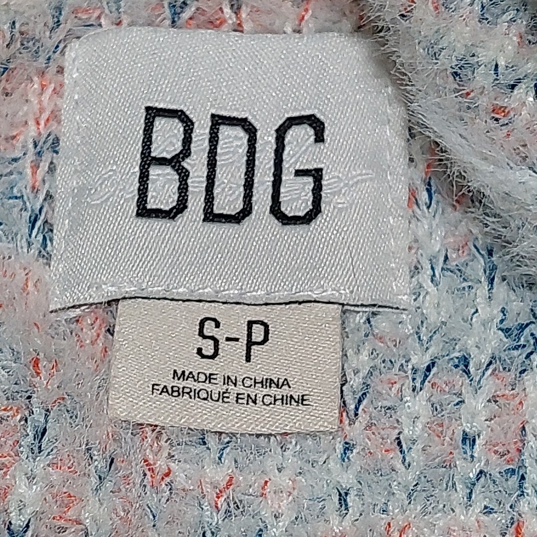 BDG Women's Small sleeveless loose sweater crochet fuzzy knit colorful sweater