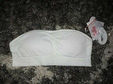 Girls justice multi wear/strapless bandeau size 28 new white Removable Lining