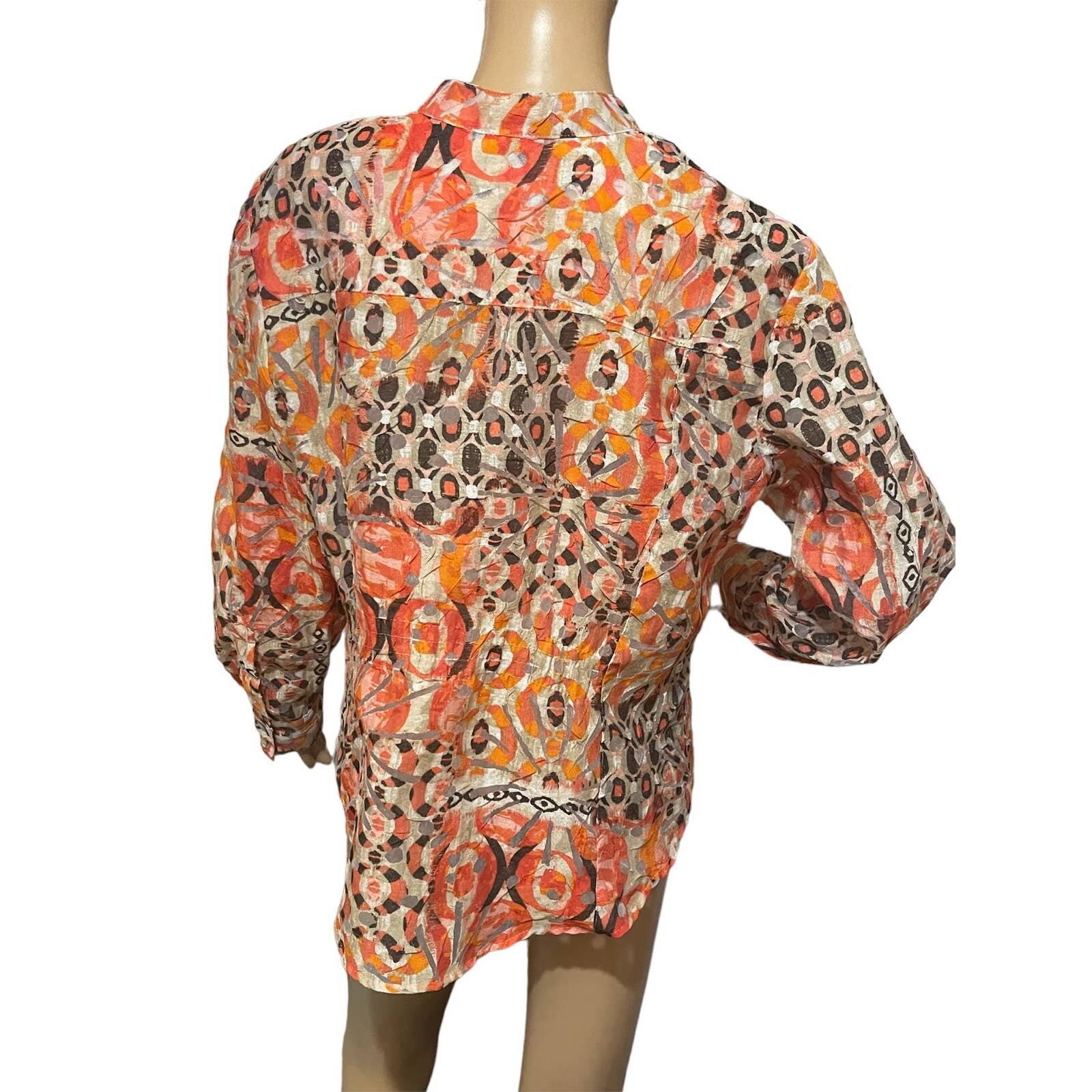 Ruby Rd Womens Button Down Linen Blend Blouse Siz… - image 6