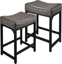 Counter Height Bar Stools Set of 2, 24 Inch Stools for Kitchen Counter with Thic