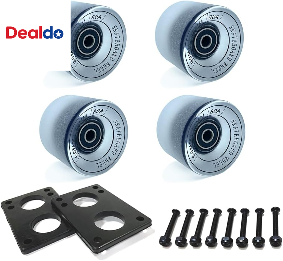 60Mm Longboard Wheels 80A Contains ABEC-9 Bearings and Spacers