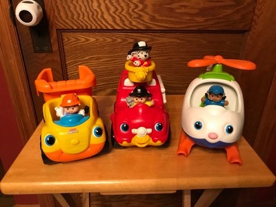Fisher Price Little People Helicopter, Dump Truck and Fire Truck