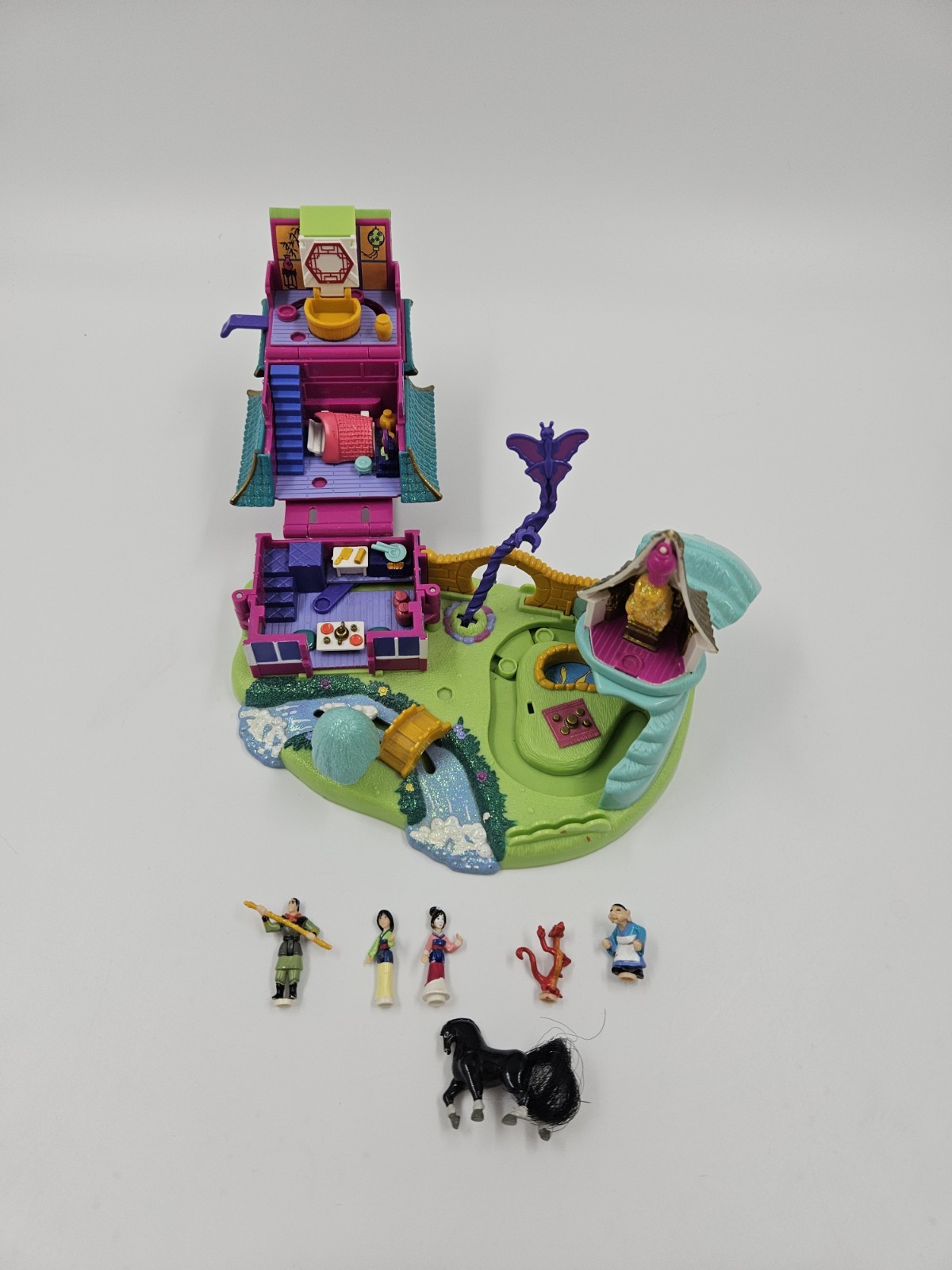 Polly Pocket Disney MULAN’s BRAVE JOURNEY Playset 1997 Bluebird Near Complete