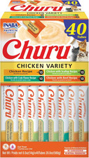 Churu Cat Treats, Grain-Free, Lickable, Squeezable Creamy Pur e Cat Treat/Topper